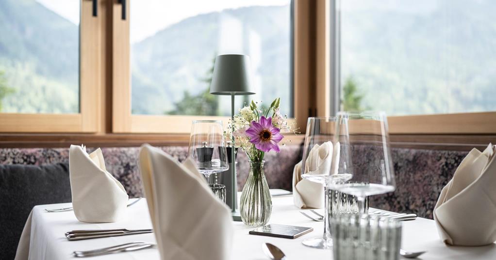 A table in the dining room