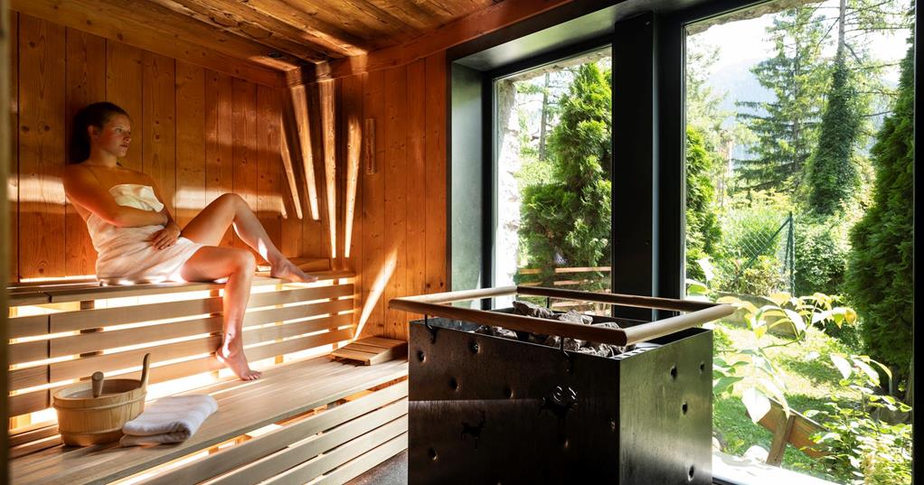 A woman in the finnish sauna