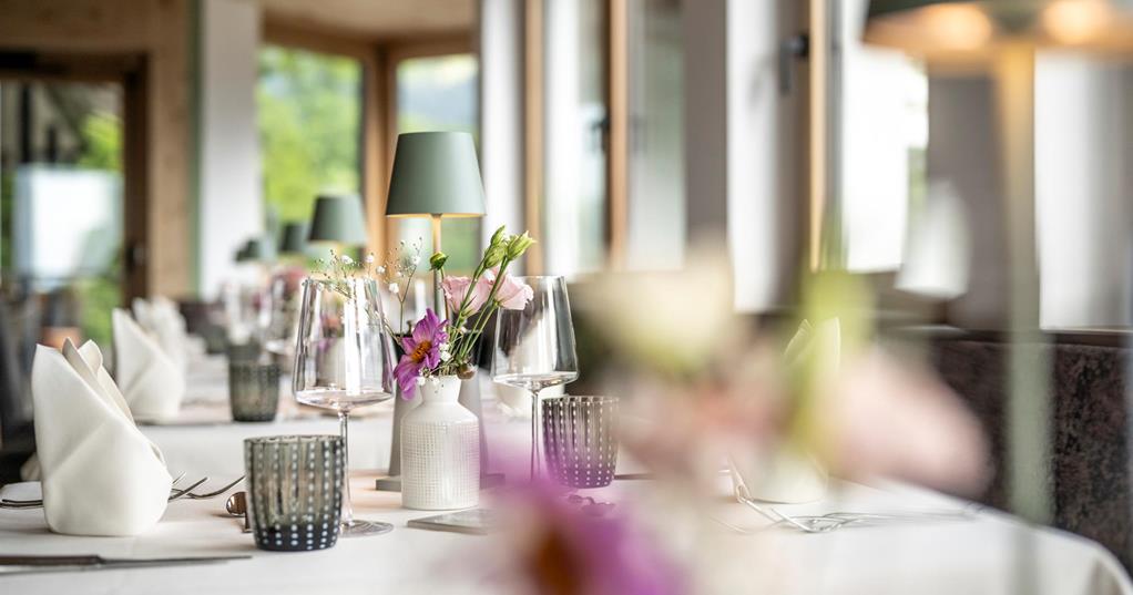 A table in the dining room