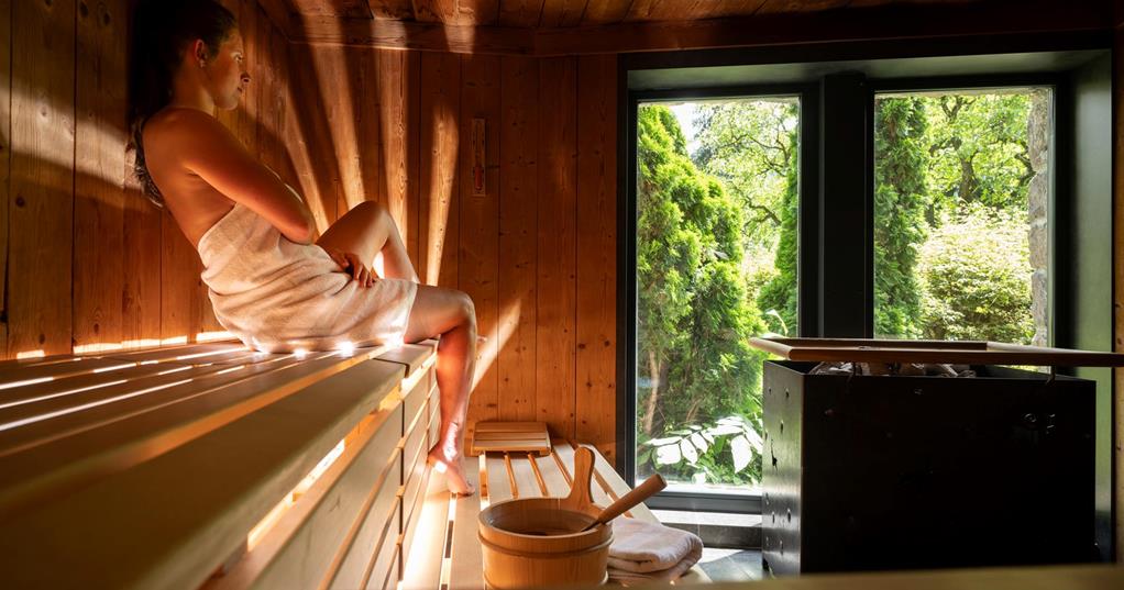 A woman in the finnish sauna