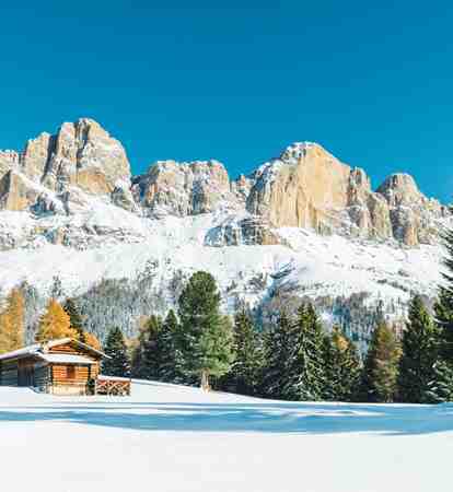 The Rosengarten mountains in winter