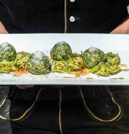 Typical south tyrolean dumplings with spinach