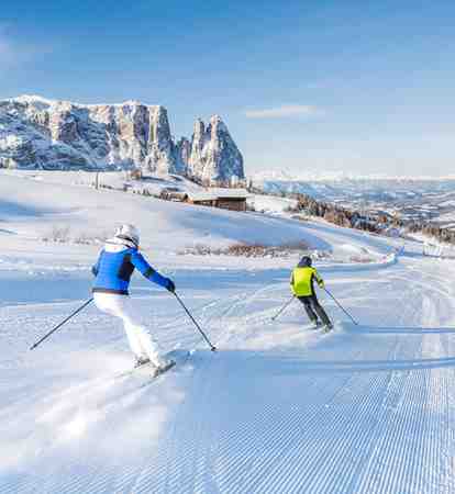 Skifahren auf der Seiser Alm