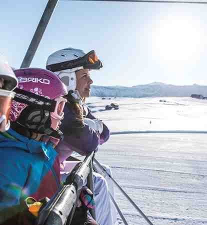 Family in a ski lift