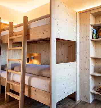 Zweites Schlafzimmer mit Stockbett Studio Alpin