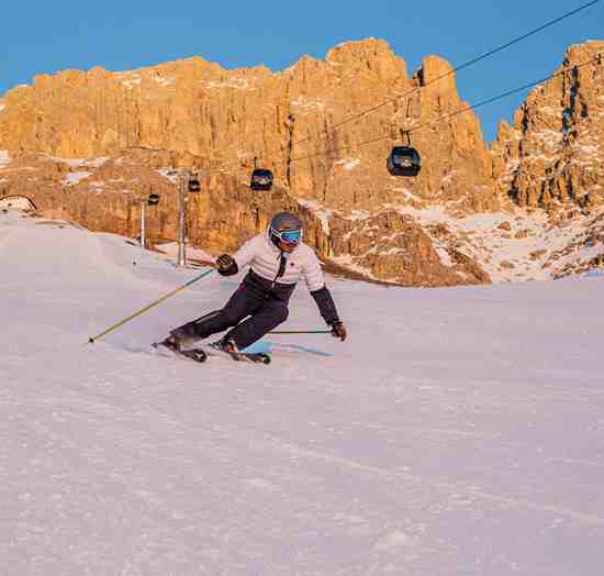 Skiing on the afternoon