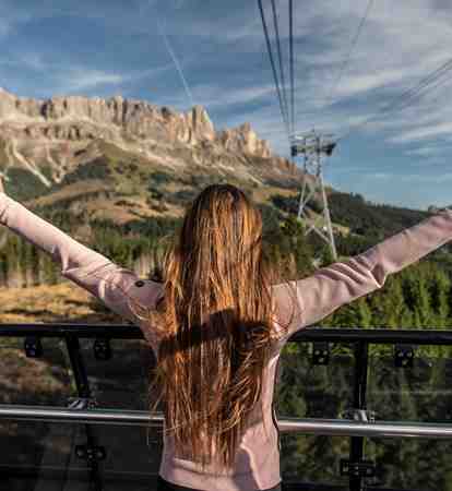 A woman in the cable-car