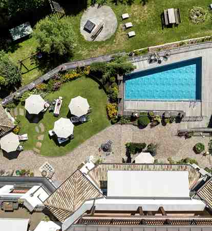 The outdoor area seen from above in summer