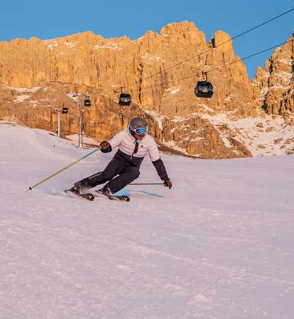 Skiing on the afternoon